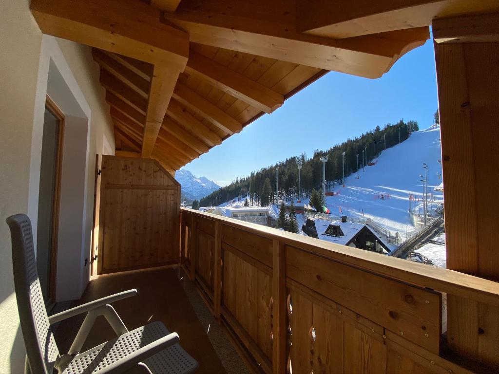 Balcony View of World Cup Piste at Hotel Diana in Madonna di Campiglio