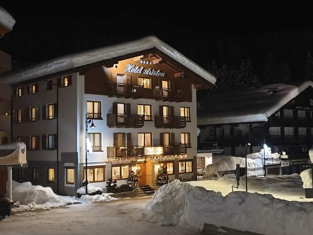 Hotel Ariston at Night in Madonna di Campiglio