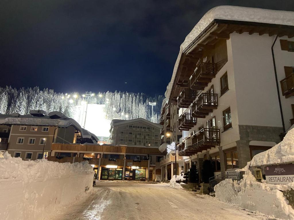 Hotel Ariston at Night in Madonna di Campiglio