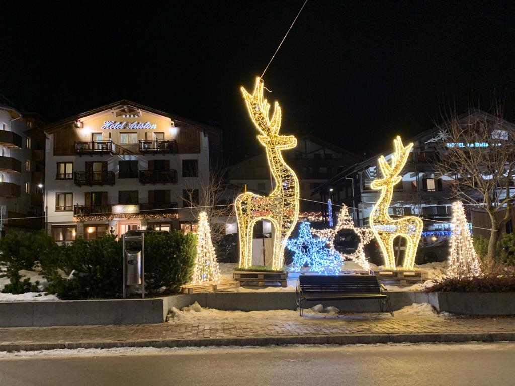 Hotel Ariston at Night in Madonna di Campiglio