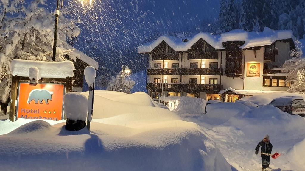 Hotel Montana at Night in Madonna di Campiglio