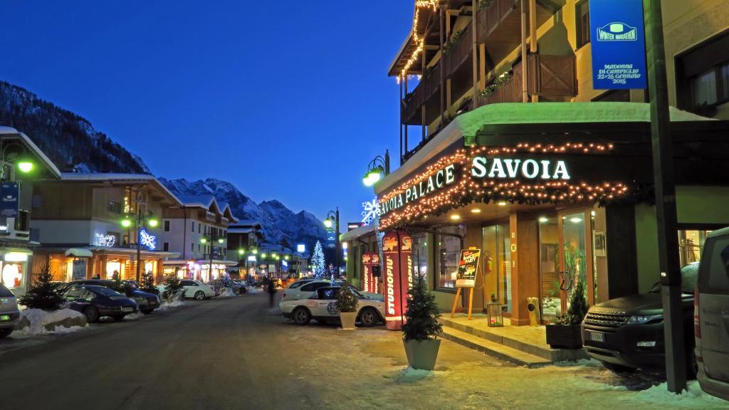 Hotel Savoia Palace at Night in Madonna di Campiglio