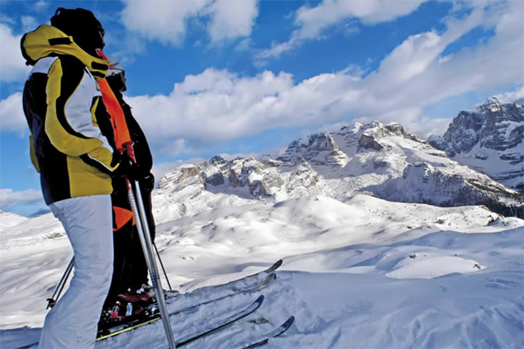 Skiing in the Dolomites near Madonna di Campiglio