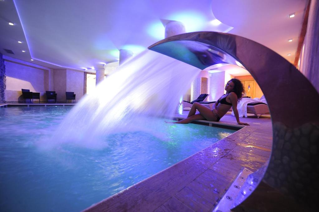 The Pool Waterfall at Hotel Cerana Relax in Madonna di Campiglio